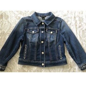 Rhinestone Jean Jacket. Size 8.